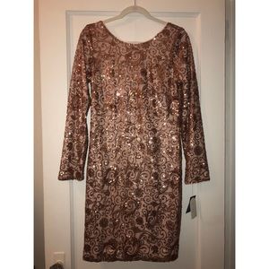 Jessica Simpson “Copper Sequin Long Sleeve Dress”